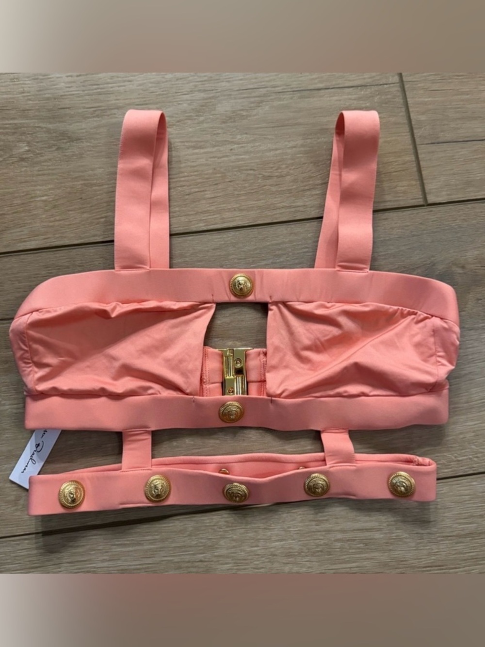 Monica Hansen Coral Pink Bikini Top and Bottom set - Picture 3 of 6